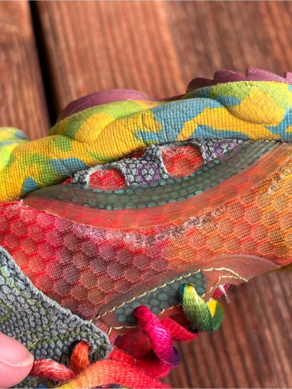 New Balance Multicolor Tie-Dye Sneakers with Yellow 'N'
